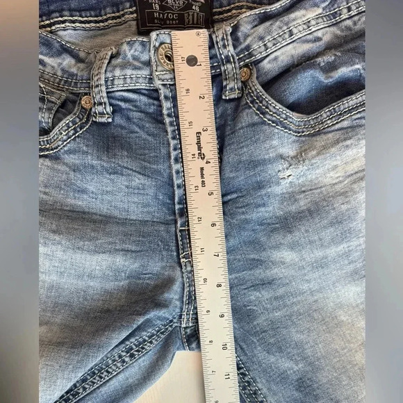 Salvage Distressed Bootcut Embroidered 5 Pocket Men Jeans Size 30x30 - Picture 11 of 13